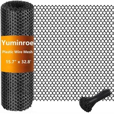 Plastic Chicken Wire Mesh Fencing, 15.7IN x 32.8FT Rigid Plastic Wire Mesh Fe... 1.00 per foot