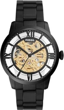 Fossil Men Townsman Automatic Steel Three-Hand Skeleton Watch, Black ME3197
