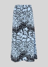 Image of Whistles Blue and Black Patterned Buttoned Midi Skirt Size 16 - New with Tags
