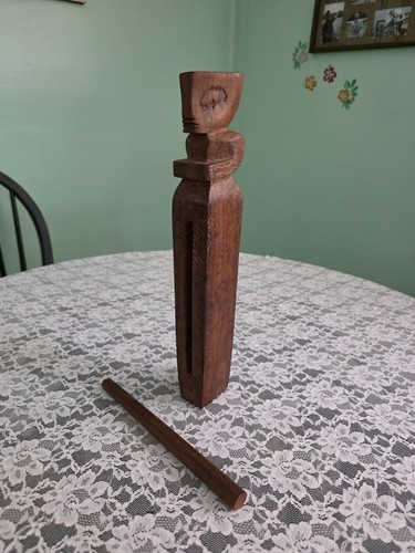 Vintage Polynesian Wood Carved Anthropomorphic Slit Drum Bora Bora Souvenir