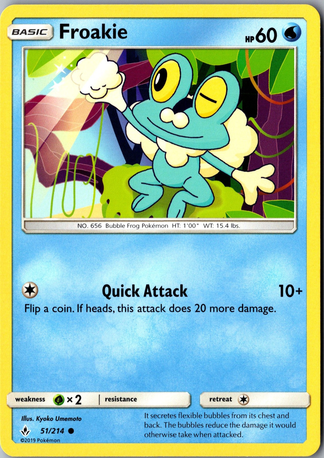 Froakie 51/214 Common Unbroken Bonds Lightly Played Pokemon Card Starter