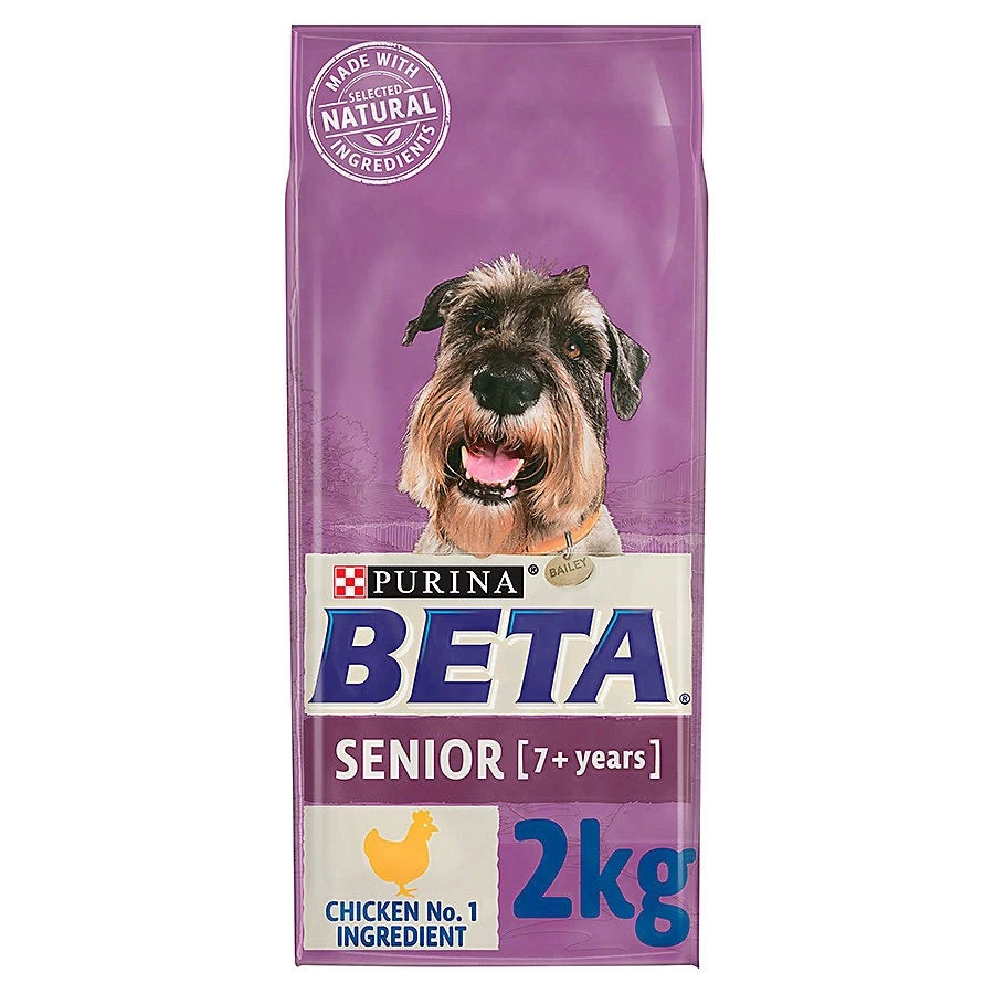 Purina BETA Senior Dry Dog Food Chicken 2kg Bag 7+ Years Old Age Health Mobility