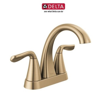 New DELTA Lahara 2538-CZMPU-DST 2-Handle Bathroom Faucet Champagne Bronze