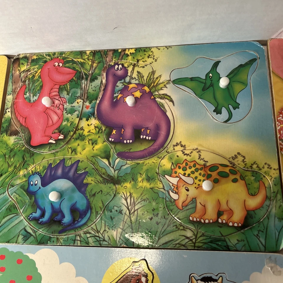 Lot of 8 Kids Wooden & Cardboard Puzzles Melissa & Doug Care Bears Mattel - Image 3 of 4