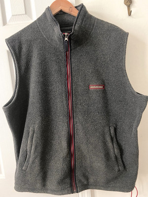 VTG Abercrombie & Fitch 1892 Vest Men's XL Gray Full Zip Fleece Performance 90's