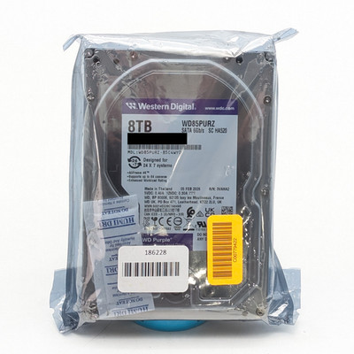 Western Digital 8TB WD Purple Surveillance HDD SATA 6 Gb/s (WD85PURZ-85C4WY0)