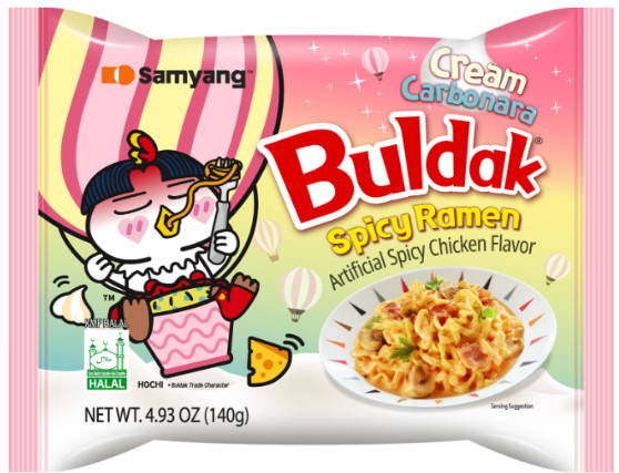 10 Pack - Samyang Buldak Spicy Chicken Noodle Cream Carbonara - Enjoy By 6/2026
