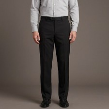 Chaps Dress Pants Mens 33x32 Black Stretch Flat Front Trousers EUC
