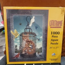 Sunsout Catastrophe 1000 Piece Jigsaw Puzzle NEW SEALED 20" X 27" NIB Cats Birds