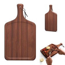 Ebony Steak Board Plate Handle Wood Serving Tray Cutting Fruits Vegetables