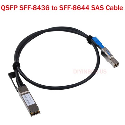 External SAS Cable QSFP SFF-8436 to SFF-8644 Hybrid HD Mini SAS Cable 3.3ft