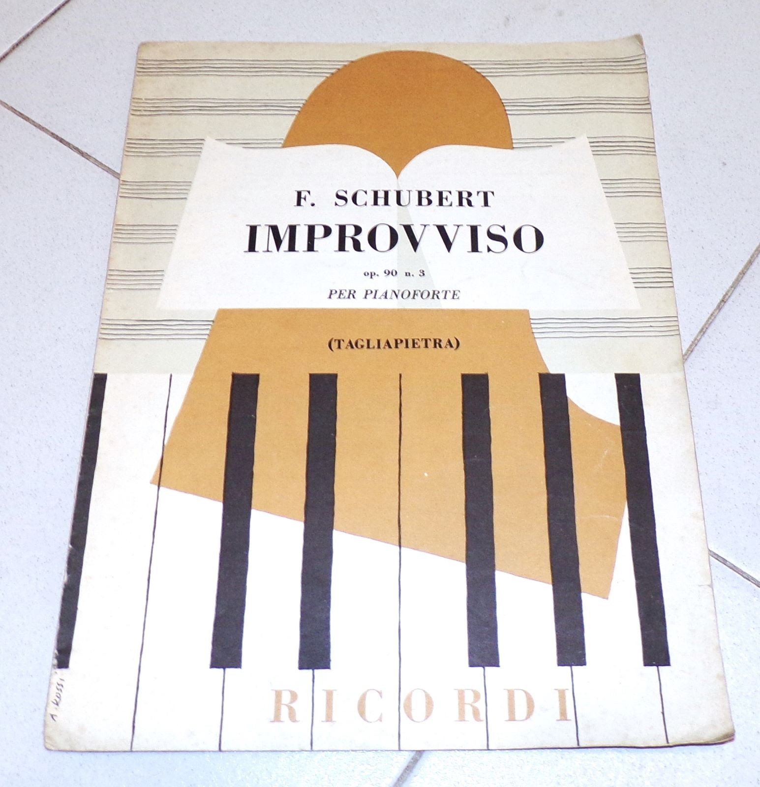 Spartito SCHUBERT Improvviso op. 90 n. 3 per PIANOFORTE 1979 Tagliapietra