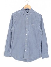 GANT Broadcloth Gingham Shirt Men Size S 37/38 15 Regular Fit Long Sleeve VR4127