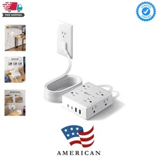 Versatile 10ft Surge Protector Power Strip: 8 Outlets & 4 USB Charging Ports