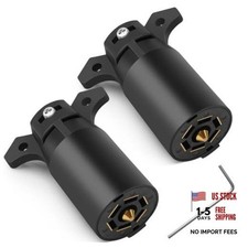 7 Way Trailer Plug 2 Pack , 12V 7 Pin Trailer Wiring Replacement Plug, Screws