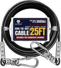 Tie Out Cable for Dogs up to 300Lbs,25Ft Extra Strong 1000Lbs Break Strength Tie