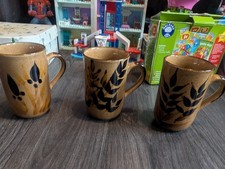 OTAGIRI JAPAN STONEWARE MUGS X 3 NICE CONDITION 