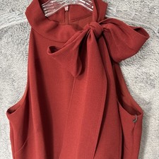Vince Camuto Women's Red Bow-Neck Halter Sleeveless Sheath Dress Size 2 NEW Tags