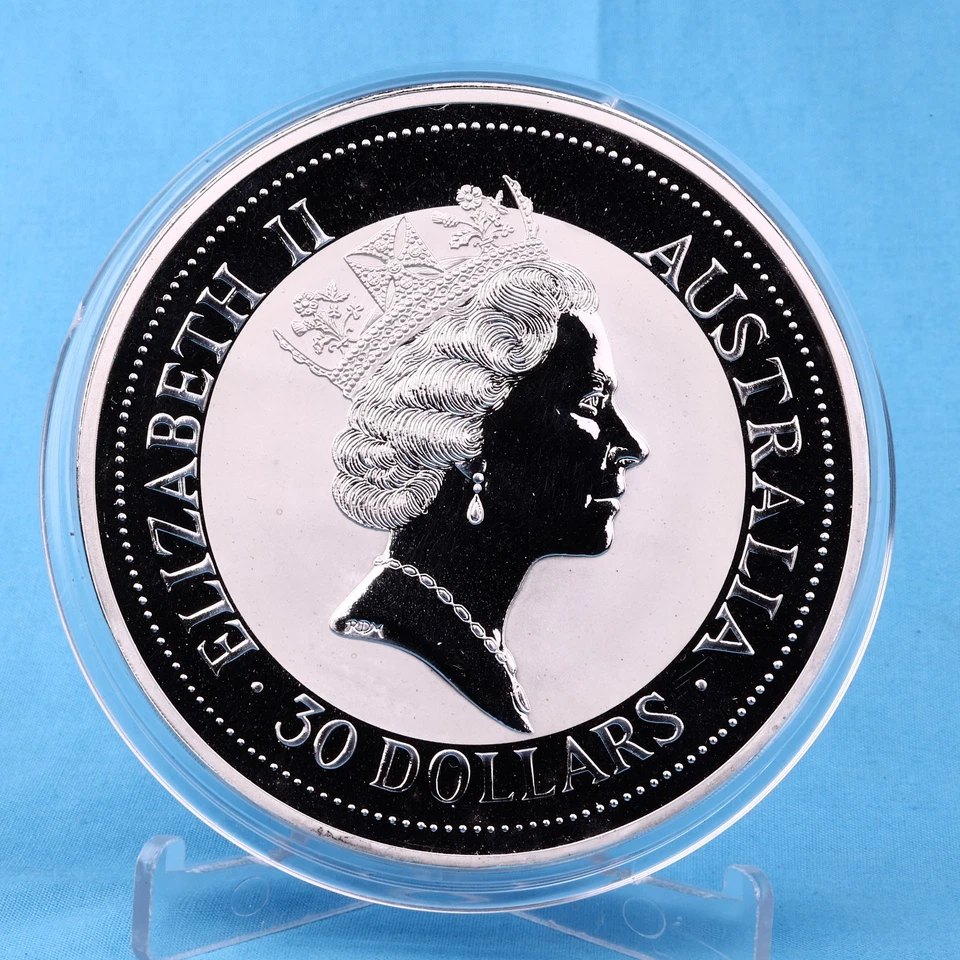 Australien 30 $ 1992 The Australian Kookaburra 1 Kg Silber 999 (2.) BU/ST - Bild 4 von 4