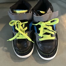OP SNEAKERS Youth Size 3 Black Blue Gray ~ Green Strings