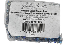 John Bead 100g Czech Superduo 2 Hole 2.5mm x 5mm Twilight Aquamarine DIY