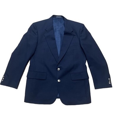 Michael Brett Wool Sport Coat Blazer men 40 R Blue gold Buttons Country Club 40R