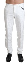 Dolce & Gabbana White Brocade Jaquard Dress Trouser Men's Pants Authentic
