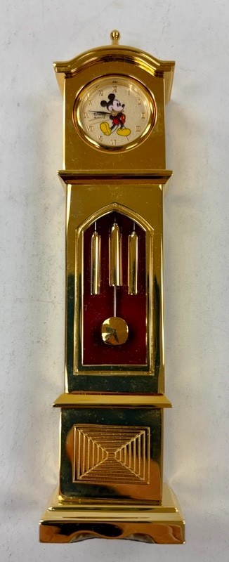 Disney Time Works Brass Miniature Mickey Mouse Grandfather Clock