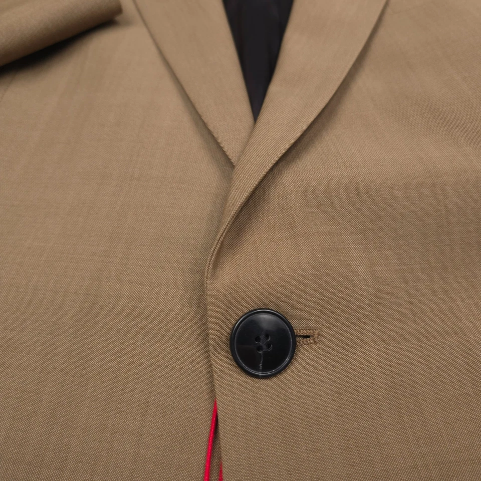 $445 Hugo Boss Karl 232x Abierto Beige Calce Moderno Lana Traje Chaqueta Para Hombres Talla 44R Foto 4 de 4