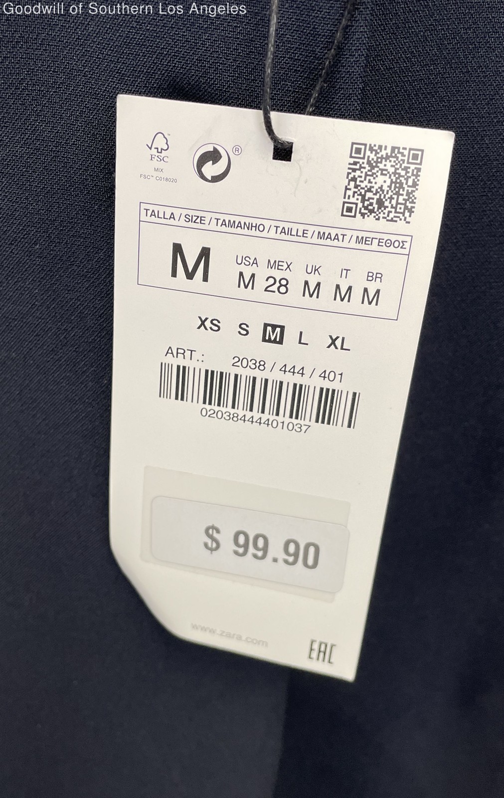 ZARA Basic Navy Oversized Double Breasted Blazer … - image 3