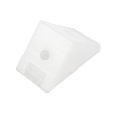 Shelf Cabinet Plastic Corner Braces 2 Holes Angle Brackets w Cover Cap, 20 Pcs