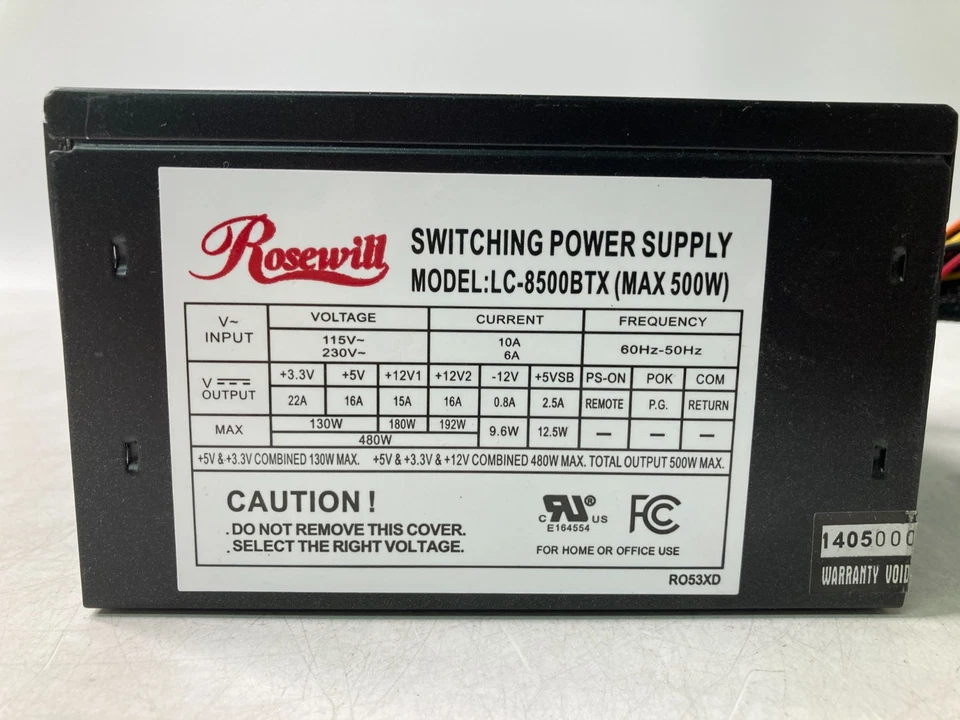 Rosewill 500W Switching Power Supply LC-8500BTX - Image 2 of 4