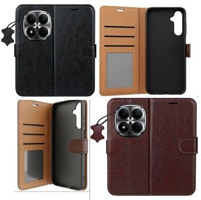 Echt Leder Handy Schutz Hülle Für Xiaomi POCO M8 Pro 5G - LUXE Flip Case Tasche
