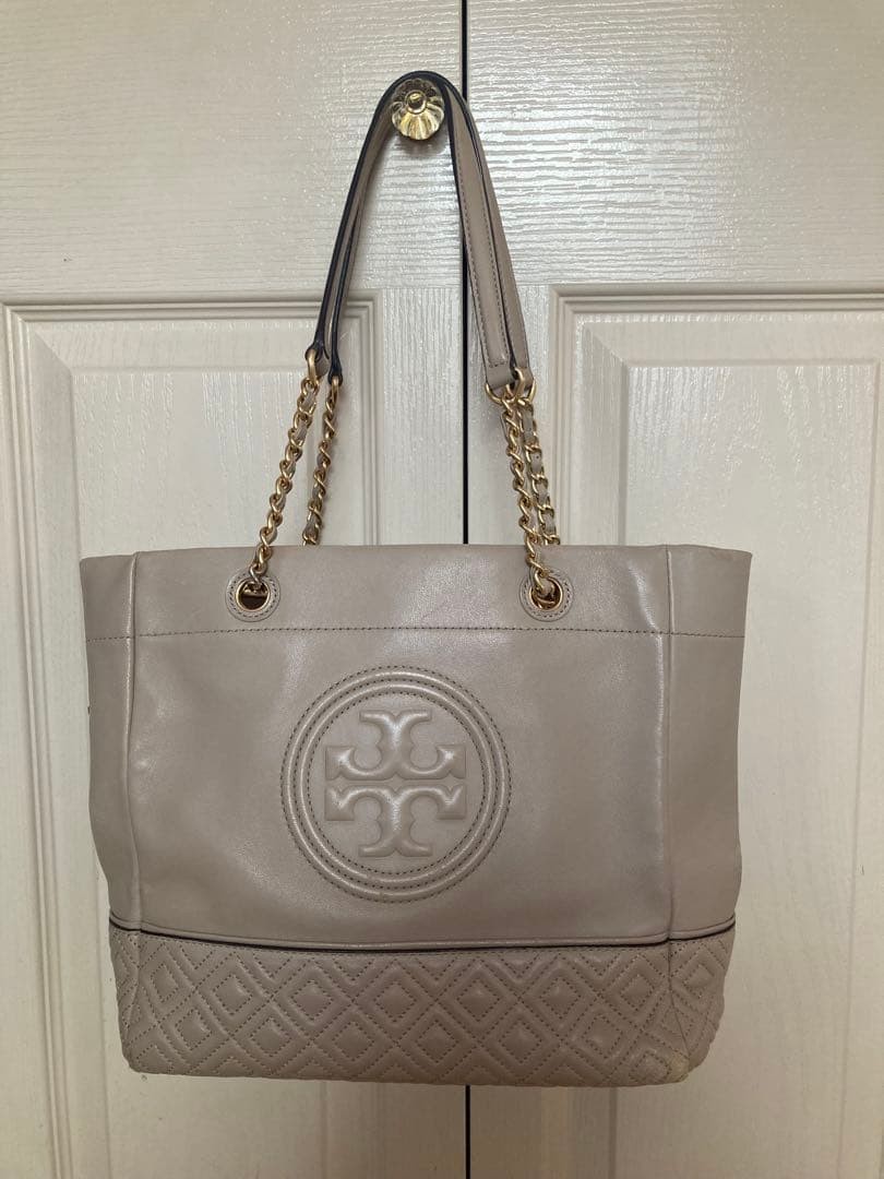 Tory Burch Chain Tote Bag Shoulder Bag Leather Beige Women's From Japan thumbnail 19