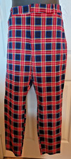 Old Navy Pixie High Rise 20W Red Blue Plaid Cotton Blend Pants Slim Pockets
