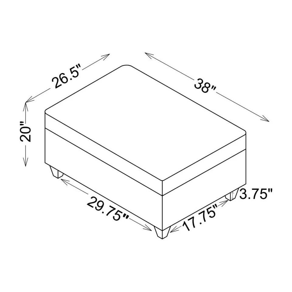 Muebles para el hogar Coaster - McCord - Tela - Otomana rectangular tapizada... Foto 4 de 4