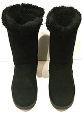 Cat and Jack Girls Black Boots Zipper Size 4 Faux Suede Great Condition