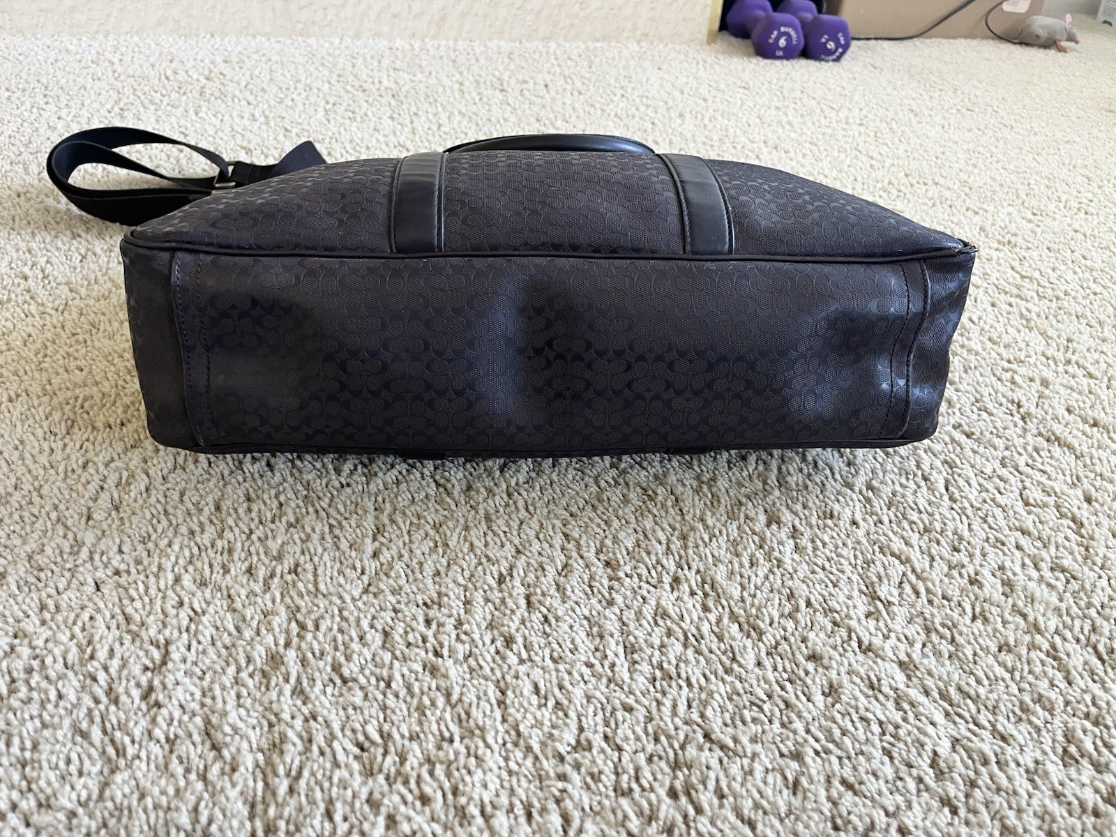 Coach Signature Print and Leather Dark Brown Brief Case image 7