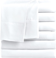 Twin Flat Sheets Only, Pack of 6, Soft Microfiber Bedding Sheets for Home, Salon