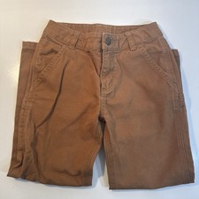Carhartt Youth Duck Brown Canvas Work Pants Carpenter Utility Kids Size 6