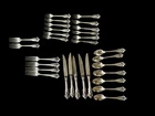 Wallace GRANDE BAROQUE Sterling 30pc Set 7 Spoons 18 Forks 5 Knives Estate