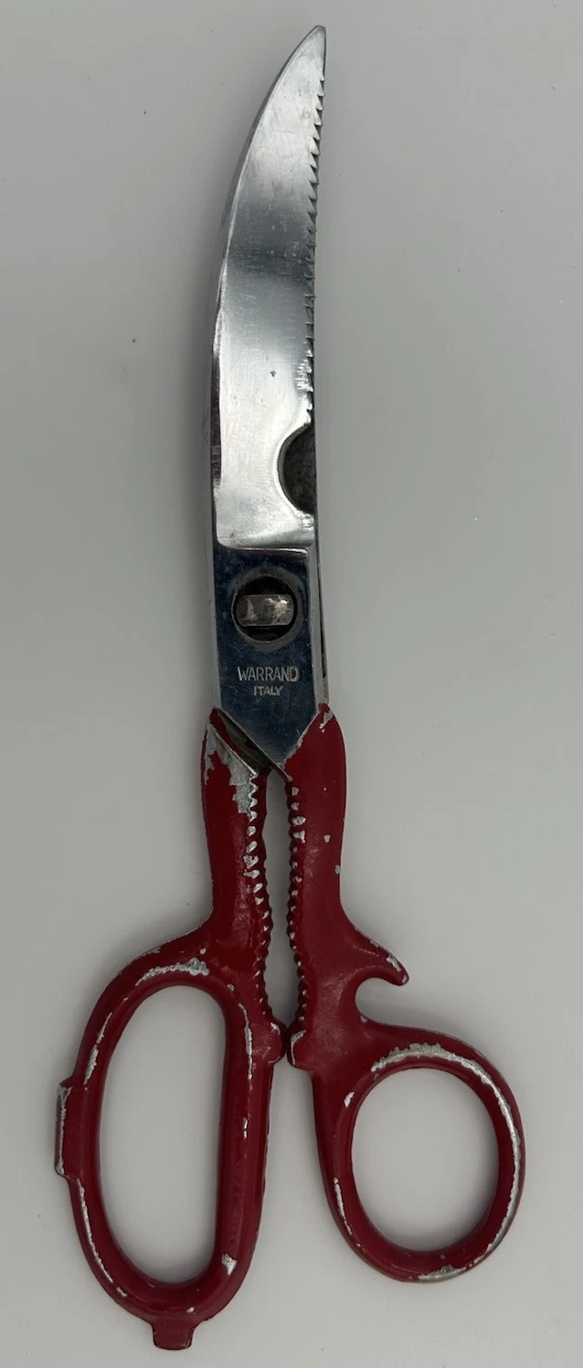 Vintage Warrand 8.5" Italy Hot Drop Take Apart Poultry Kitchen Scissors Shears