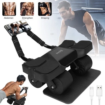 MARKENLOS NEU Roller Bauchtrainer | Automatisches Rebound Bauchrad |Plank AB Roller Wheel