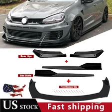 Front Bumper Lip Chin Spoiler Body Kit Splitter Side Skirt For Volkswagen Jetta