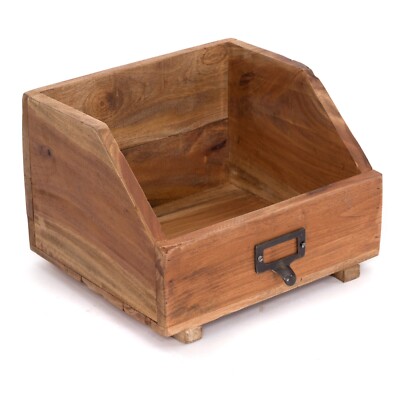 BUCHREGAL ''BÜCHERBOX 24'' | 24x21x17cm (BxTxH), Recyclingholz massiv | Ablagebox 