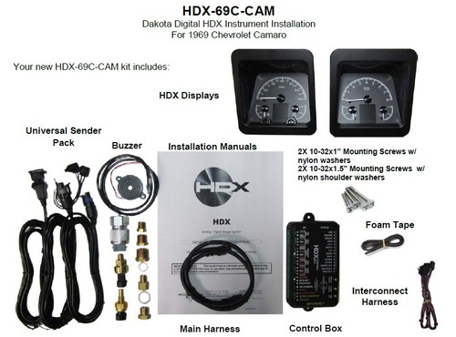 Dakota Digital 1969 Chevy Camaro Analog Gauge System Silver Alloy HDX-69C-CAM-S - Picture 9 of 16