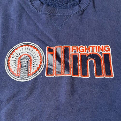Vtg Illinois Illini Russell Athletic Crewneck Sweatshirt Mens L 1990s College - Picture 2 of 7