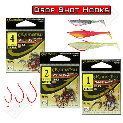 Drop Shot Wide Gap rot Angelhaken Split Worm stark scharf Barsch Döbel Hecht