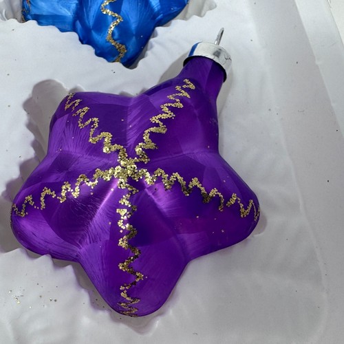 Bright Star Glass Christmas Ornaments Crystalized Finish Glitter Bradford 2000 - Picture 4 of 9