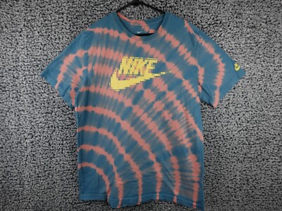 Nike Sportswear Festival Tie Dye T Shirt Size Large Teal Pink CU6927-814
